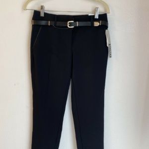XOXO NATALIE Women Black Slim Fit Belted Skinny Ankle Career Work Pant NWT 1/2